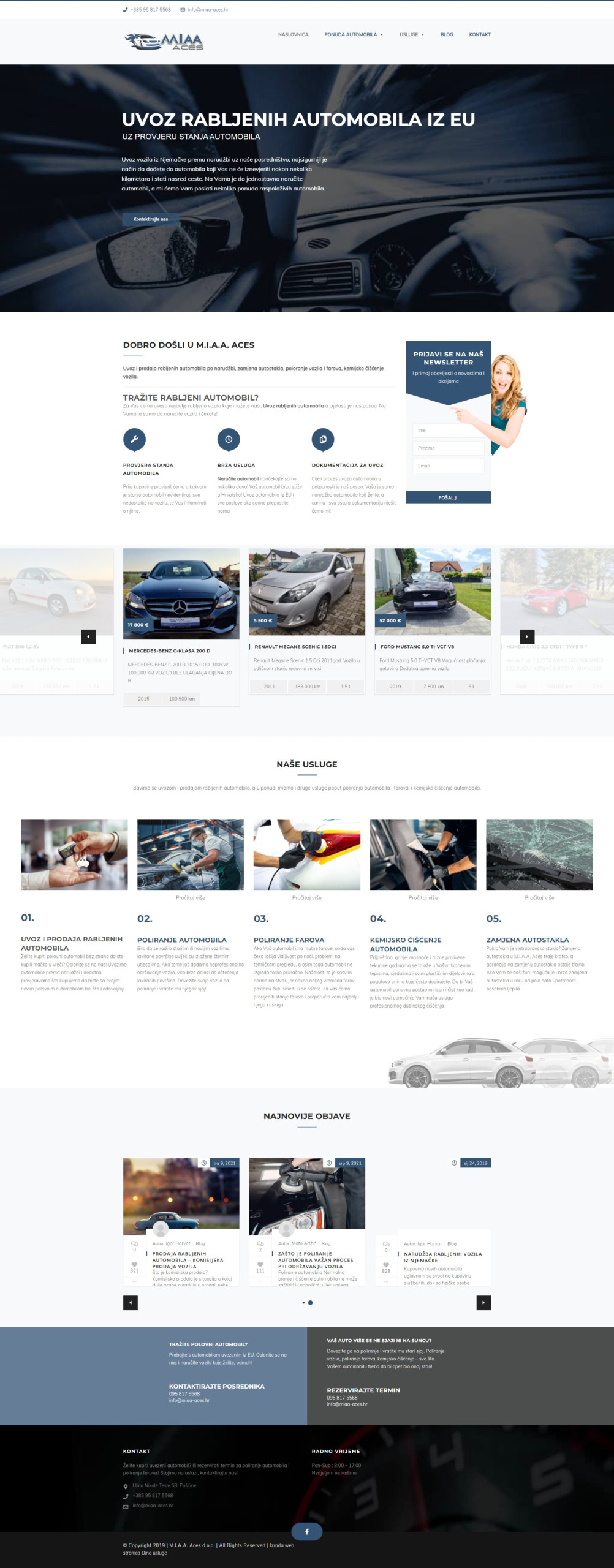 Web stranica Miaa Aces