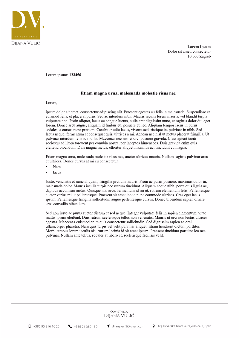 Memorandum - Odvjetnica Dijana Vulić