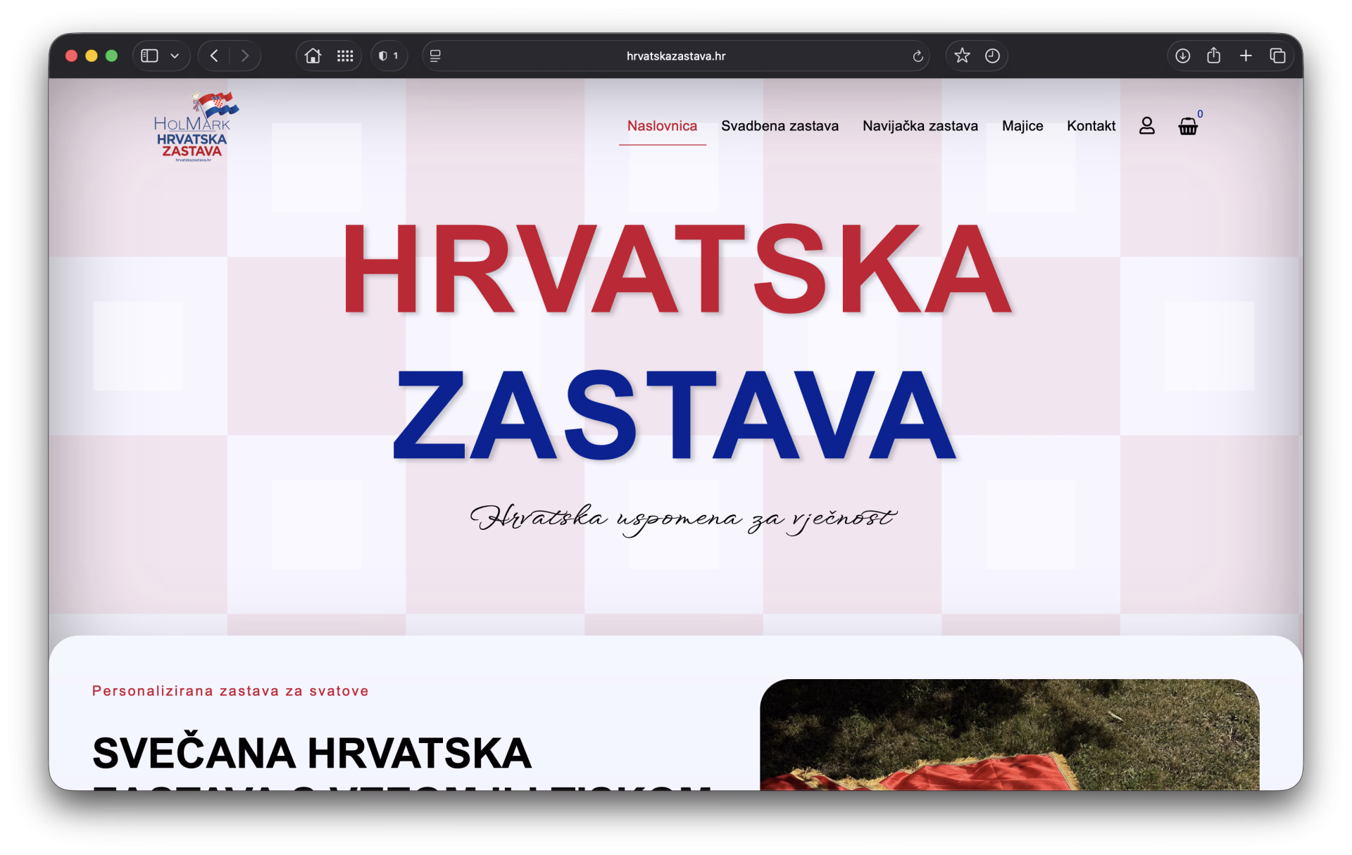 Web shop hrvatska zastava Web shop s personalizacijom proizvoda