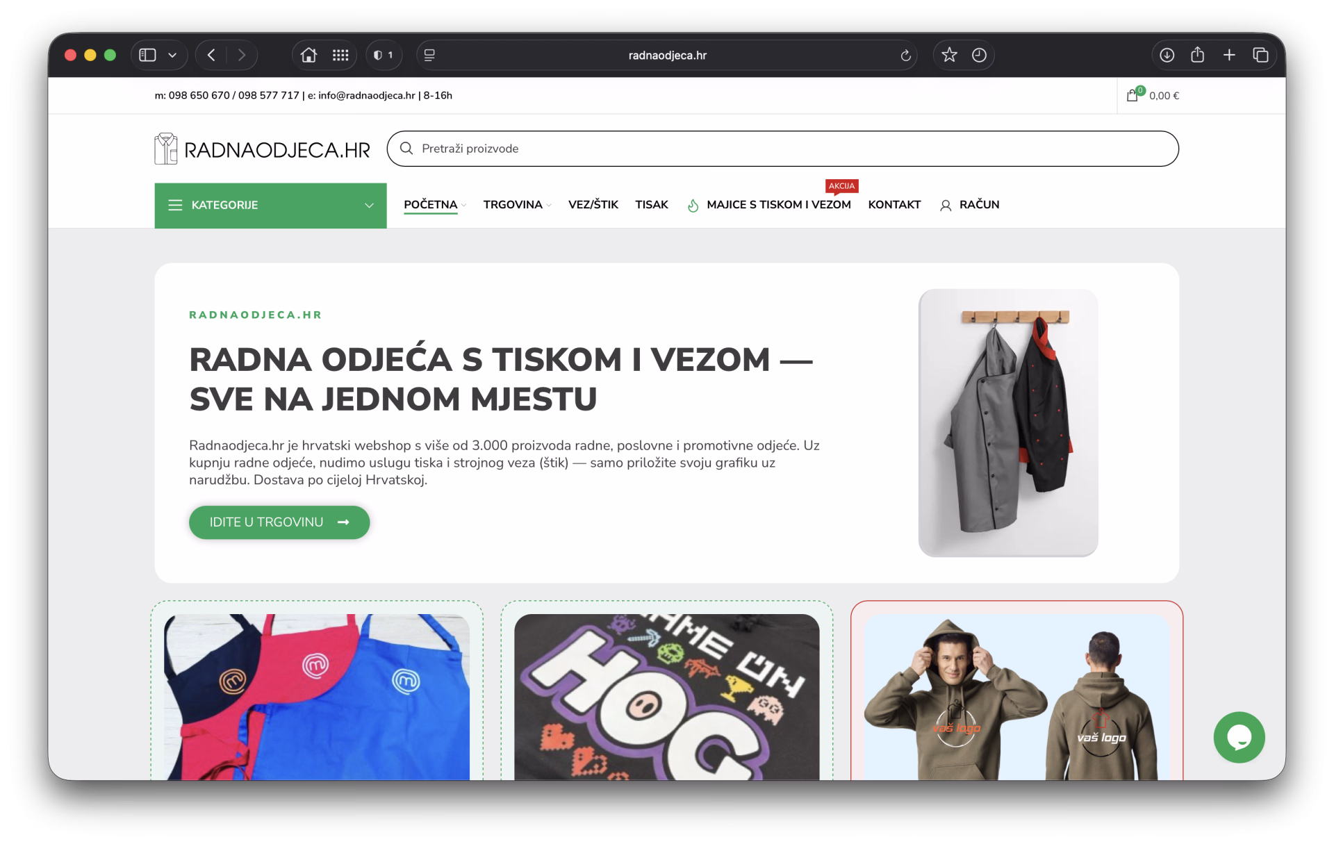 Redizajn web shopa Radna odjeća Redizajn web shopa radnaodjeca.hr